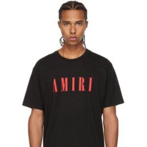 Amiri T-Shirt Black Red Logo - Limited Edition Streetwear - Size XL